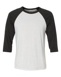 BELLA + CANVAS-Unisex Three-Quarter Sleeve Baseball Tee-3200